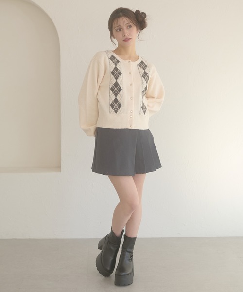 Ambre Neige(アンブルネージュ)の「argyle knit cardigan / アーガイルニットカーディガン(カーディガン/ボレロ・レディース・ブラウン系その他/アイボリー/チャコールグレー・FREE)」の8枚目の写真