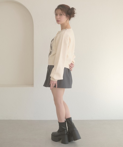 Ambre Neige(アンブルネージュ)の「argyle knit cardigan / アーガイルニットカーディガン(カーディガン/ボレロ・レディース・ブラウン系その他/アイボリー/チャコールグレー・FREE)」の9枚目の写真