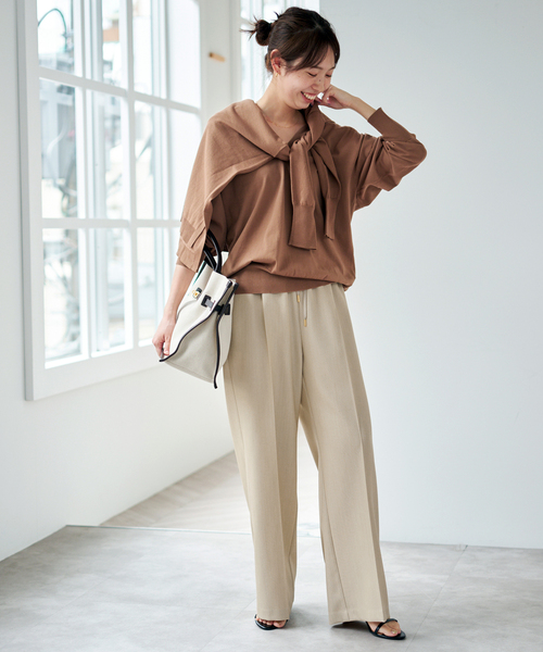 Spick & Span(スピックアンドスパン)の「《新色有り / 追加》P/Wイージースラックスパンツ(スラックス・レディース・チャコールグレー/ブラウン/ベージュ/ベージュ系その他・36/38/40)」の10枚目の写真