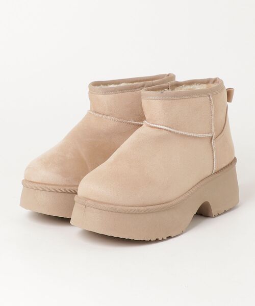 Dedes(デデス)の「Dedes 厚底チャンキーヒールショートムートンブーツ(6422)(ブーツ・レディース・ブラウン/ブラック/ベージュ・45/43/41/39/37/35)」の6枚目の写真