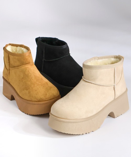 Dedes(デデス)の「Dedes 厚底チャンキーヒールショートムートンブーツ(6422)(ブーツ・レディース・ブラウン/ブラック/ベージュ・45/43/41/39/37/35)」の11枚目の写真