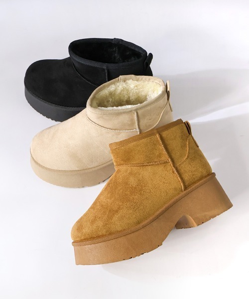 Dedes(デデス)の「Dedes 厚底チャンキーヒールショートムートンブーツ(6422)(ブーツ・レディース・ブラウン/ブラック/ベージュ・45/43/41/39/37/35)」の9枚目の写真