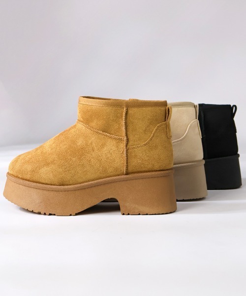 Dedes(デデス)の「Dedes 厚底チャンキーヒールショートムートンブーツ(6422)(ブーツ・レディース・ブラウン/ブラック/ベージュ・45/43/41/39/37/35)」の10枚目の写真