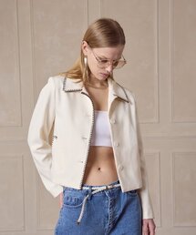 320SHOWROOM（320ショールーム）の「Buttonhole stitch collar jacket Cream（その他アウター）」