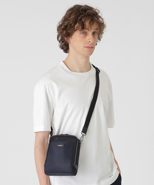 BLACK LABEL CRESTBRIDGE（ブラックレーベル・クレストブリッジ）の「ナイロンコンビカルゼシャドークレストブリッジチェックビジネスミニクロスボディバッグ（ボディバッグ/ウエストポーチ・メンズ・ネイビー/ブラック・FREE）」の10枚目の写真