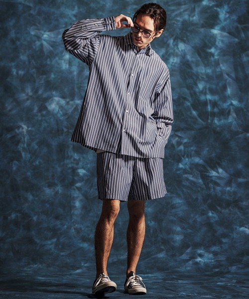 Jih Nunc(ジーヌンク)の「mp14514-マルチストライプイージーショートパンツ(JIH-R1166)(その他パンツ・メンズ・ネイビー/サックスブルー・L/M/S)」の12枚目の写真