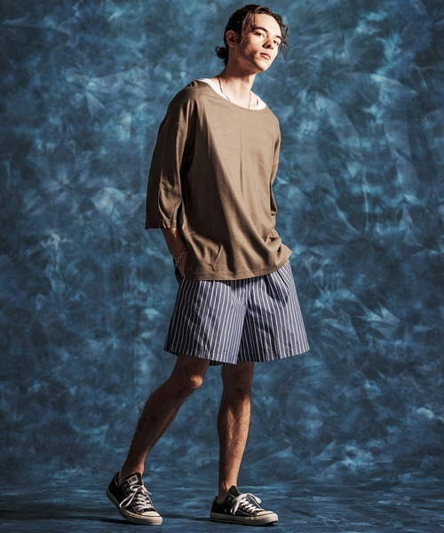 Jih Nunc(ジーヌンク)の「mp14514-マルチストライプイージーショートパンツ(JIH-R1166)(その他パンツ・メンズ・ネイビー/サックスブルー・L/M/S)」の13枚目の写真