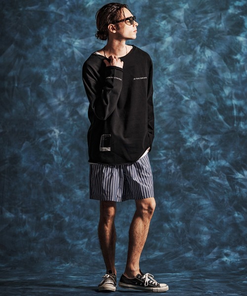 Jih Nunc(ジーヌンク)の「mp14514-マルチストライプイージーショートパンツ(JIH-R1166)(その他パンツ・メンズ・ネイビー/サックスブルー・L/M/S)」の14枚目の写真