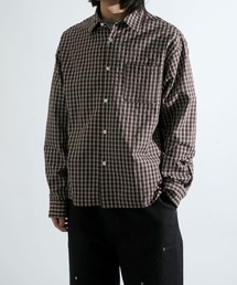 short length broadcloth regular fit check shirt/ショートレングス ブロードクロス レギュラーフィット チェックシャツ 短丈シャツ