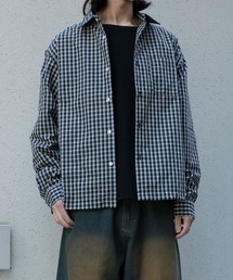 short length broadcloth regular fit check shirt/ショートレングス ブロードクロス レギュラーフィット チェックシャツ 短丈シャツ