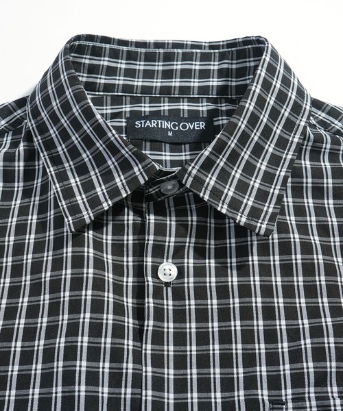 Starting Over(スターティングオーバー)の「short length broadcloth regular fit check shirt/ショートレングス ブロードクロス レギュラーフィット チェックシャツ 短丈シャツ(シャツ/ブラウス・メンズ・ブラウン/ブラック・M/L)」の4枚目の写真