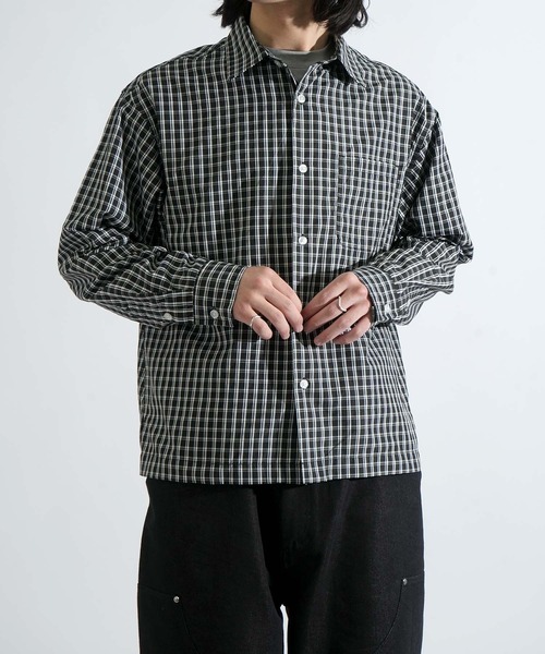 Short length broadcloth regular fit check shirt / короткая рубашка в клетку, regular fit