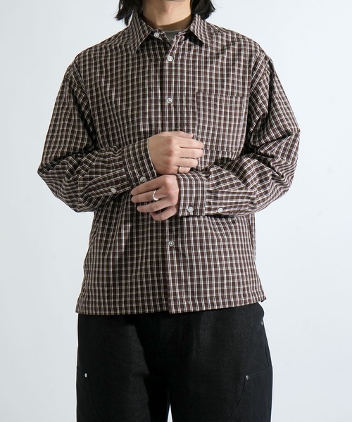 Starting Over(スターティングオーバー)の「short length broadcloth regular fit check shirt/ショートレングス ブロードクロス レギュラーフィット チェックシャツ 短丈シャツ(シャツ/ブラウス・メンズ・ブラウン/ブラック・M/L)」の14枚目の写真