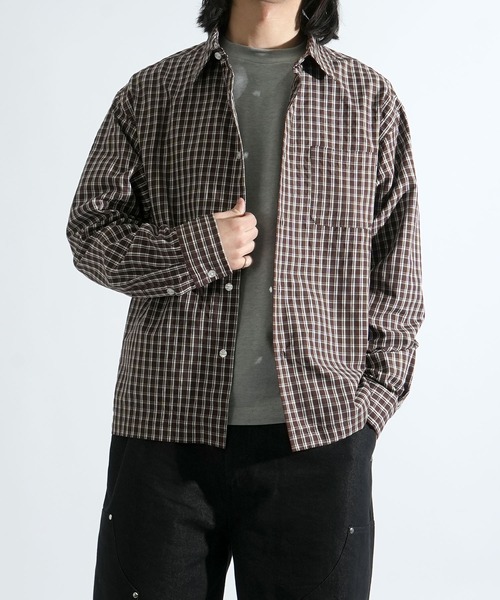 Starting Over(スターティングオーバー)の「short length broadcloth regular fit check shirt/ショートレングス ブロードクロス レギュラーフィット チェックシャツ 短丈シャツ(シャツ/ブラウス・メンズ・ブラウン/ブラック・M/L)」の15枚目の写真
