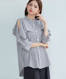 【2026SS新作】レディース シャツ 体型カバー スタンドカラー ラグランスリーブ カジュア