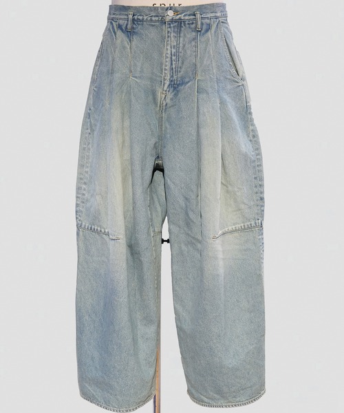 SHINYAKOZUKA（シンヤコヅカ）の「DAMEGED ORDINARY CITY BAGGY(ISSUE#8)（デニムパンツ・メンズ・ブラック/インディゴブルー・LARGE/MEDIUM/SMALL/X-SMALL）」の2枚目の写真