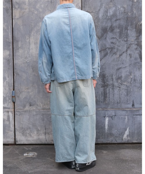 SHINYAKOZUKA（シンヤコヅカ）の「DAMEGED ORDINARY CITY BAGGY(ISSUE#8)（デニムパンツ・メンズ・ブラック/インディゴブルー・LARGE/MEDIUM/SMALL/X-SMALL）」の6枚目の写真