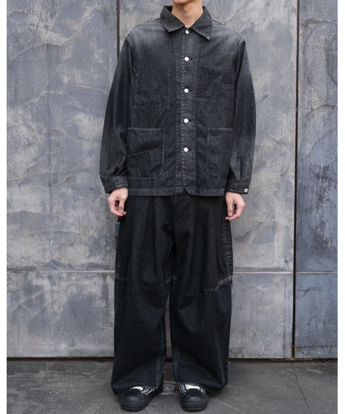 SHINYAKOZUKA（シンヤコヅカ）の「DAMEGED ORDINARY CITY BAGGY(ISSUE#8)（デニムパンツ・メンズ・ブラック/インディゴブルー・LARGE/MEDIUM/SMALL/X-SMALL）」の9枚目の写真