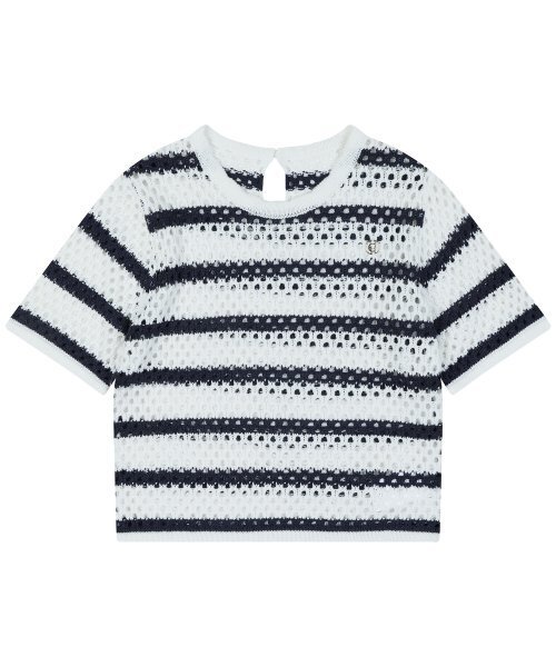 HARDCORE HAPPINESS(ハードコアハピネス)の「SIGNATURE STRIPE CROP KNIT_NAVY(ニット/セーター・レディース・その他・FREE)」の3枚目の写真