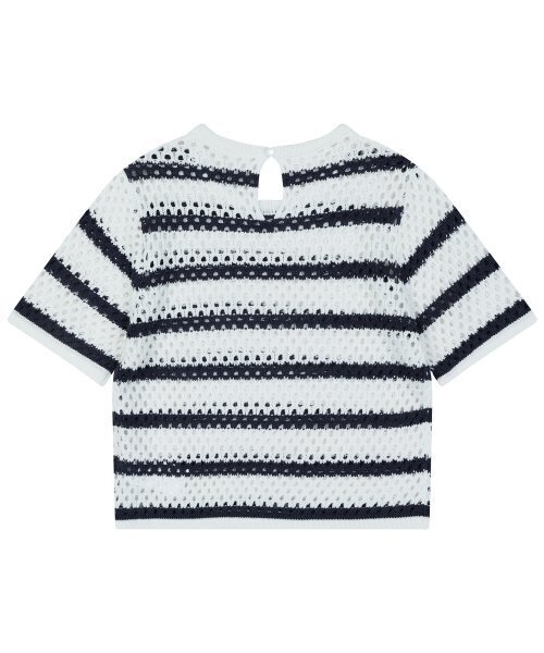 HARDCORE HAPPINESS(ハードコアハピネス)の「SIGNATURE STRIPE CROP KNIT_NAVY(ニット/セーター・レディース・その他・FREE)」の4枚目の写真