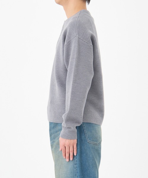 CONZ(コンズ)の「WOOL WAFFLE HENRY KNIT/ヘンリーネック/CONZ/NVRFRGT(ニット/セーター・メンズ・ブラック/グレー・1/2/3)」の12枚目の写真