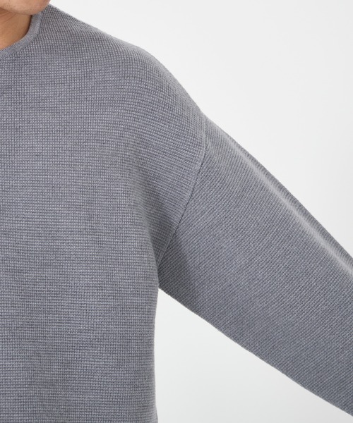 CONZ(コンズ)の「WOOL WAFFLE HENRY KNIT/ヘンリーネック/CONZ/NVRFRGT(ニット/セーター・メンズ・ブラック/グレー・1/2/3)」の15枚目の写真