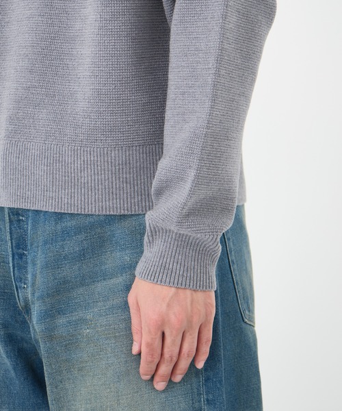 CONZ(コンズ)の「WOOL WAFFLE HENRY KNIT/ヘンリーネック/CONZ/NVRFRGT(ニット/セーター・メンズ・ブラック/グレー・1/2/3)」の16枚目の写真