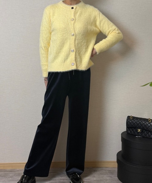 gossip!ロサンゼルス(ゴシップロサンゼルス)の「ボタンアクセント ルーズモヘアカーディガン(カーディガン/ボレロ・レディース・ブルー/イエロー・FREE)」の12枚目の写真