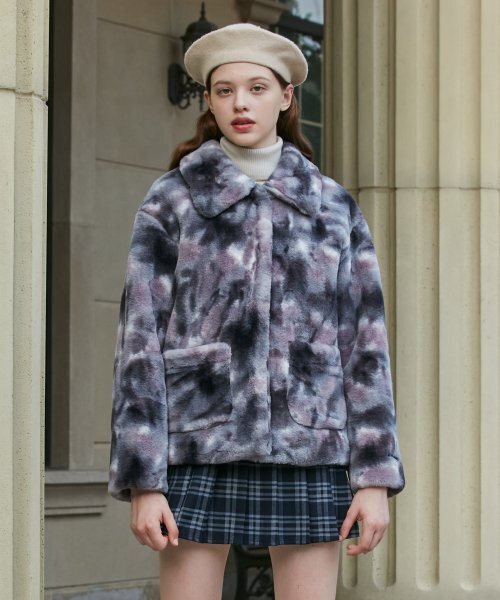 (JK-21708) FUR JACKET DEEP GRAY