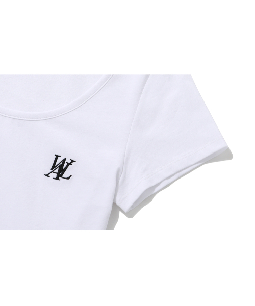 WOOALONG（ウアロン）の「シグネチャー Uネック Tシャツ - ホワイト（Tシャツ/カットソー・レディース・ホワイト・S）」の4枚目の写真