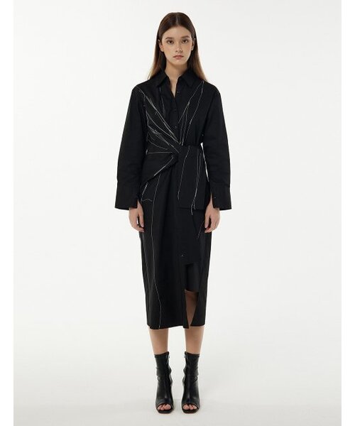 MMAM(ムアム)の「Doodle drawing cotton long dress(ワンピース・レディース・ブラック・FREE)」の1枚目の写真
