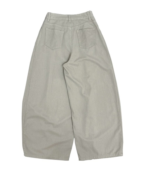 FOLLOWIN（フォロウィン）の「タックバルーン ワイドパンツ（デニムパンツ・レディース・グレー/ベージュ・SMALL/LARGE/MEDIUM）」の9枚目の写真