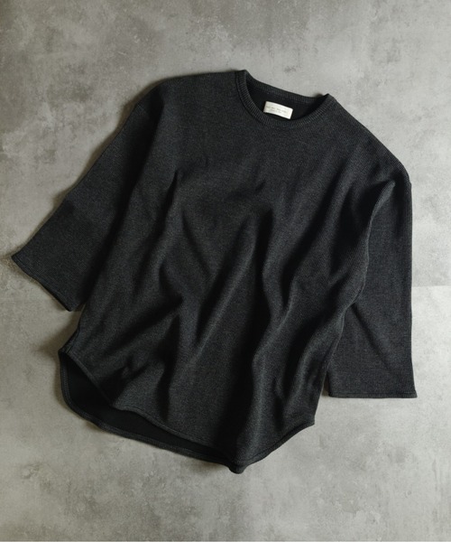 many men many mind(メニーメンメニーマインド)の「MANYMENMANYMINDS / 先染めワッフル/7分袖プルオーバー(Tシャツ/カットソー・メンズ・ブラック/ネイビー/ホワイト・LARGE/X-LARGE/MEDIUM)」の3枚目の写真
