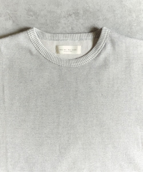 many men many mind(メニーメンメニーマインド)の「MANYMENMANYMINDS / 先染めワッフル/7分袖プルオーバー(Tシャツ/カットソー・メンズ・ブラック/ネイビー/ホワイト・LARGE/X-LARGE/MEDIUM)」の5枚目の写真