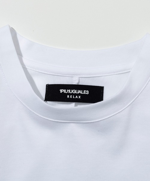 1PIU1UGUALE3  RELAX （ウノピゥウノウグァーレトレ リラックス）の「1PIU1UGUALE3 RELAX(ウノピゥウノウグァーレトレ リラックス)ラインストーン バックロゴ ロングTシャツ（Tシャツ/カットソー・メンズ・ホワイト/ブラック・S/M/L/XL/XXL）」の3枚目の写真