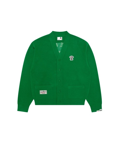 AAPE BY A BATHING APE(エーエイプバイアベイシングエイプ)の「AAPE KNIT CARDIGAN(カーディガン/ボレロ・メンズ・ブラック/ダークグリーン・SMALL/LARGE/X-LARGE/MEDIUM)」の1枚目の写真