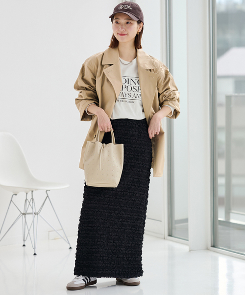 JOURNAL STANDARD relume（ジャーナルスタンダード　レリューム）の「《追加 / 手洗い可》ハーフトレンチコート（トレンチコート・レディース・ベージュ/ネイビー・36/38）」の3枚目の写真