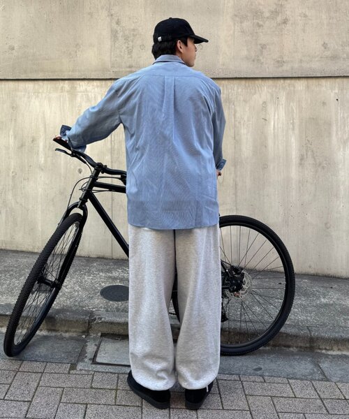 CIAOPANIC TYPY(チャオパニックティピー)の「【肌触り◎】ユニセックス/シルクタッチ立体ストライプシャツ(シャツ/ブラウス・レディース・ネイビー/グリーン/ライトグレー・MEDIUM/LARGE)」の9枚目の写真