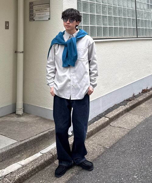 CIAOPANIC TYPY(チャオパニックティピー)の「【肌触り◎】ユニセックス/シルクタッチ立体ストライプシャツ(シャツ/ブラウス・レディース・ネイビー/グリーン/ライトグレー・MEDIUM/LARGE)」の20枚目の写真