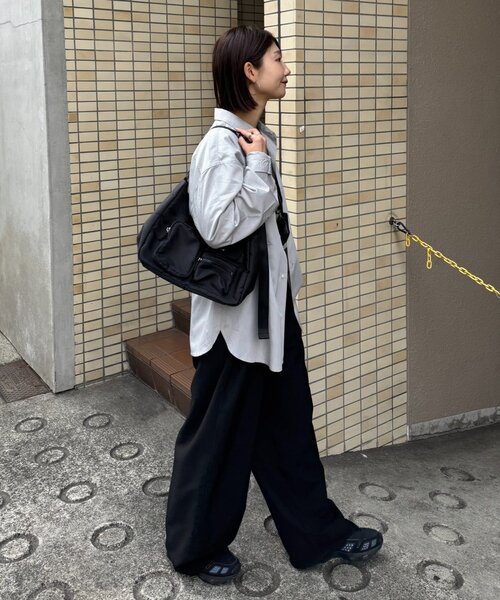 CIAOPANIC TYPY（チャオパニックティピー）の「【肌触り◎】ユニセックスシルクタッチ立体ストライプシャツ（シャツ/ブラウス・メンズ・ネイビー/グリーン/ライトグレー・MEDIUM/LARGE）」の12枚目の写真