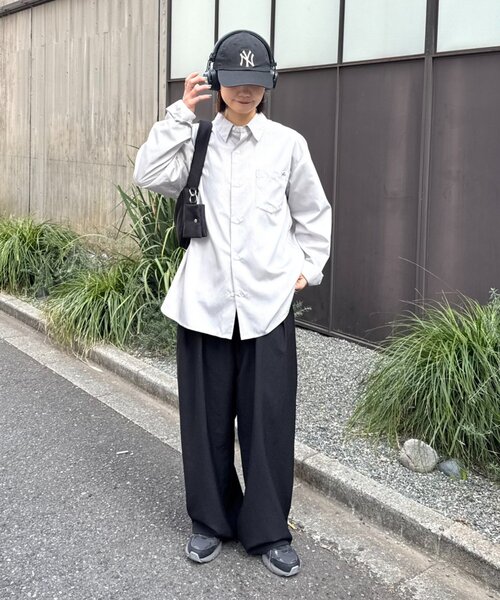 CIAOPANIC TYPY（チャオパニックティピー）の「【肌触り◎】ユニセックスシルクタッチ立体ストライプシャツ（シャツ/ブラウス・メンズ・ネイビー/グリーン/ライトグレー・MEDIUM/LARGE）」の18枚目の写真