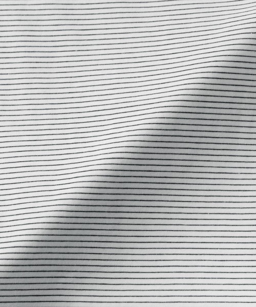 無印良品（ムジルシリョウヒン）の「紳士　天竺編みクルーネック長袖Ｔシャツ（ボーダー）（Tシャツ/カットソー・メンズ・グレー系/ブラック系/ホワイト系/ホワイト系1・S/M/L/XL）」の18枚目の写真