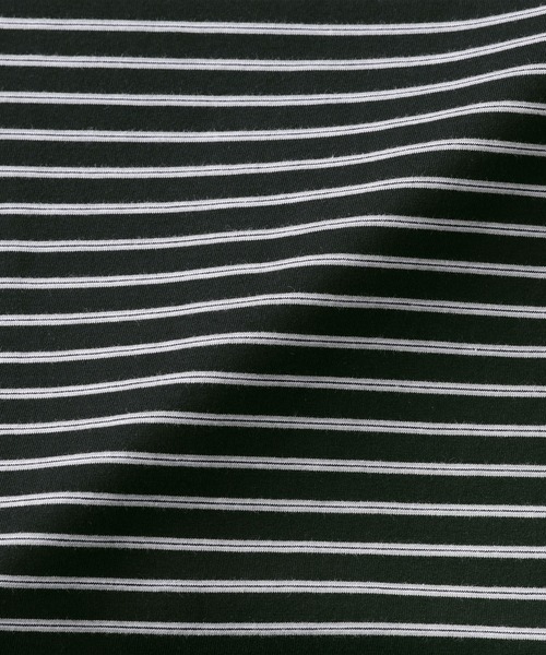 無印良品（ムジルシリョウヒン）の「紳士　天竺編みクルーネック長袖Ｔシャツ（ボーダー）（Tシャツ/カットソー・メンズ・グレー系/ブラック系/ホワイト系/ホワイト系1・S/M/L/XL）」の8枚目の写真