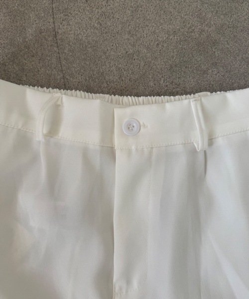 SHEPP(シープ)の「【UNISEX】ハイウエスト センタープレス ワイドスラックスタックトラウザーパンツ(スラックス・メンズ・ブラック/ホワイト・M/L)」の5枚目の写真