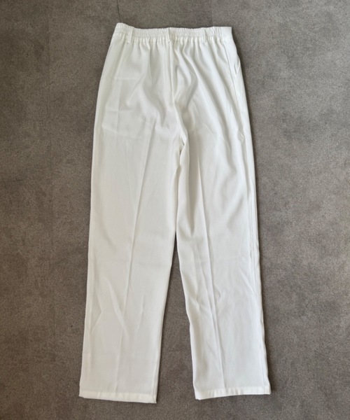 SHEPP(シープ)の「【UNISEX】ハイウエスト センタープレス ワイドスラックスタックトラウザーパンツ(スラックス・メンズ・ブラック/ホワイト・M/L)」の9枚目の写真