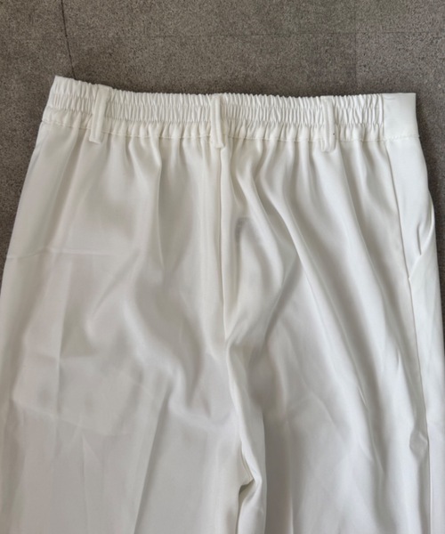 SHEPP(シープ)の「【UNISEX】ハイウエスト センタープレス ワイドスラックスタックトラウザーパンツ(スラックス・メンズ・ブラック/ホワイト・M/L)」の10枚目の写真