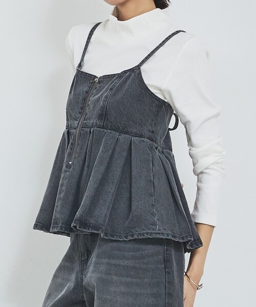 abahouse mavie（アバハウスマヴィ）の「ウォッシュドデニムキャミ/レイヤード/バックリボン/春服/夏服（キャミソール・レディース・グレー/ライトブルー/サックスブルー・フリー）」の2枚目の写真