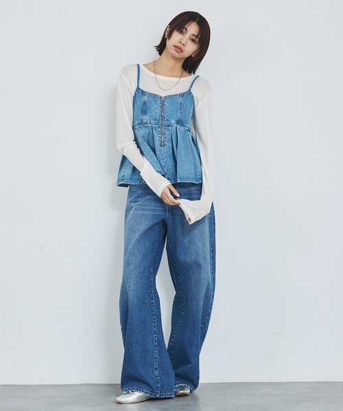 abahouse mavie（アバハウスマヴィ）の「ウォッシュドデニムキャミ/レイヤード/バックリボン/春服/夏服（キャミソール・レディース・グレー/ライトブルー/サックスブルー・フリー）」の6枚目の写真