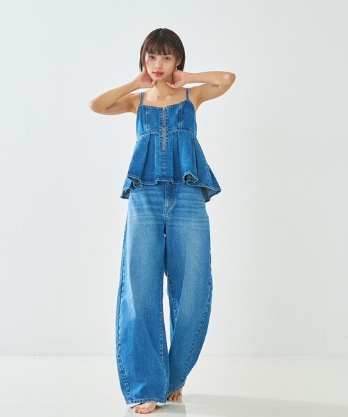 abahouse mavie（アバハウスマヴィ）の「ウォッシュドデニムキャミ/レイヤード/バックリボン/春服/夏服（キャミソール・レディース・グレー/ライトブルー/サックスブルー・フリー）」の12枚目の写真