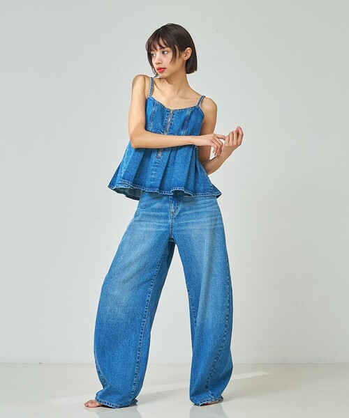 abahouse mavie（アバハウスマヴィ）の「ウォッシュドデニムキャミ/レイヤード/バックリボン/春服/夏服（キャミソール・レディース・グレー/ライトブルー/サックスブルー・フリー）」の13枚目の写真
